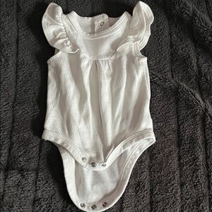 Rachel Zoe White Ruffled Bodysuit